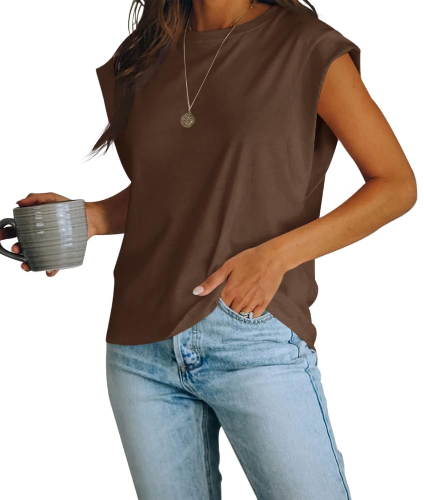 Women’s Cap Sleeve Crew Neck Tank Top