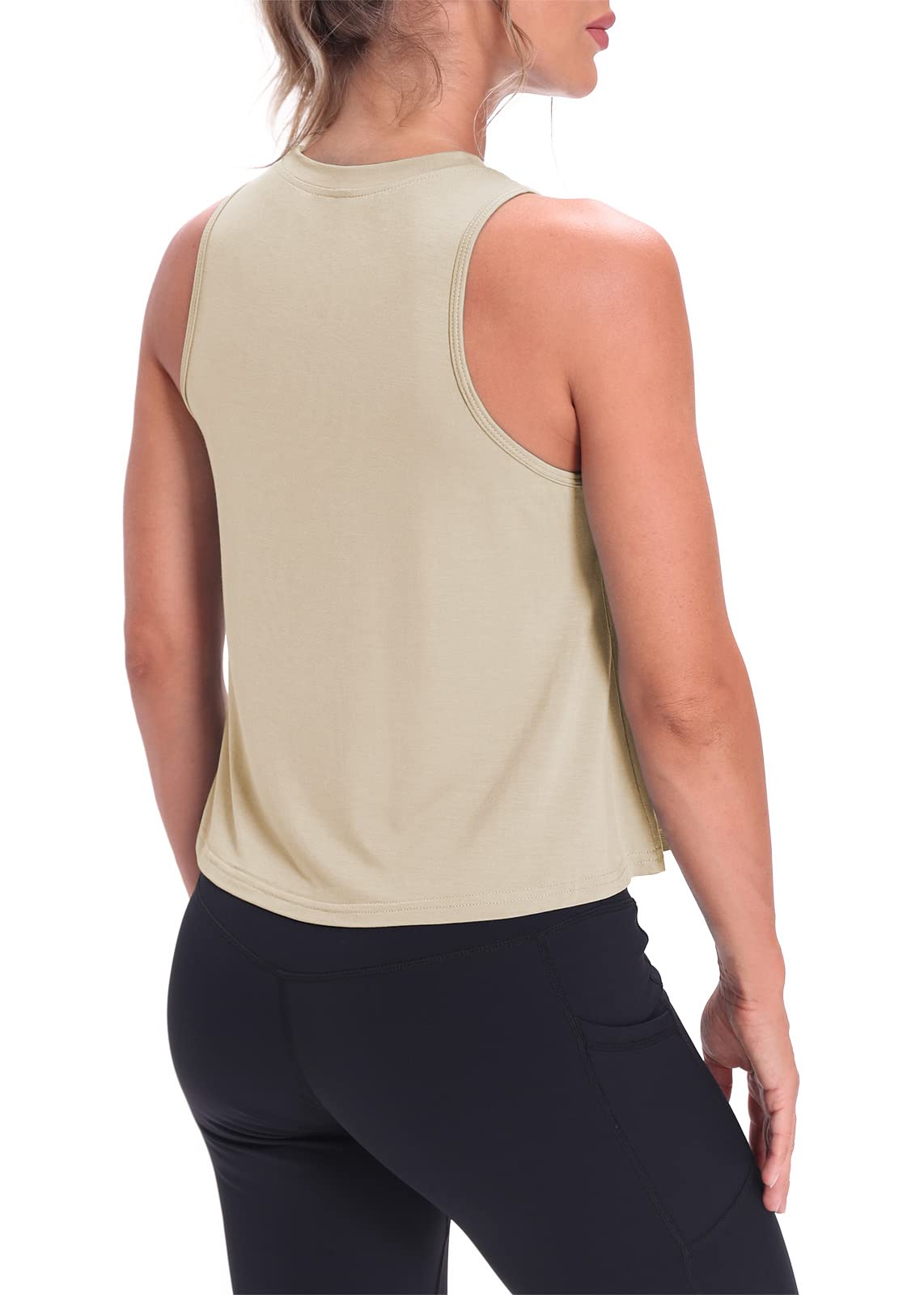 Mippo Women’s Flowy Cropped Workout Tank Top