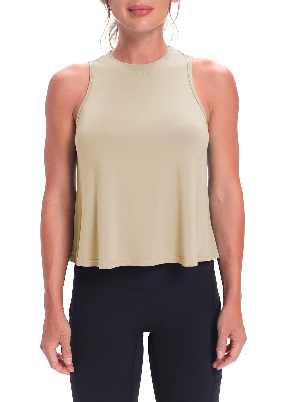 Mippo Women’s Flowy Cropped Workout Tank Top