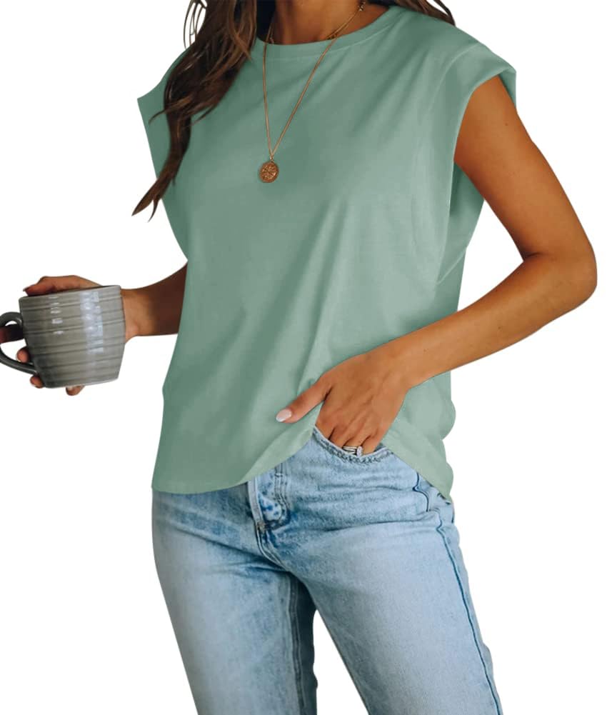 Women’s Cap Sleeve Crew Neck Tank Top