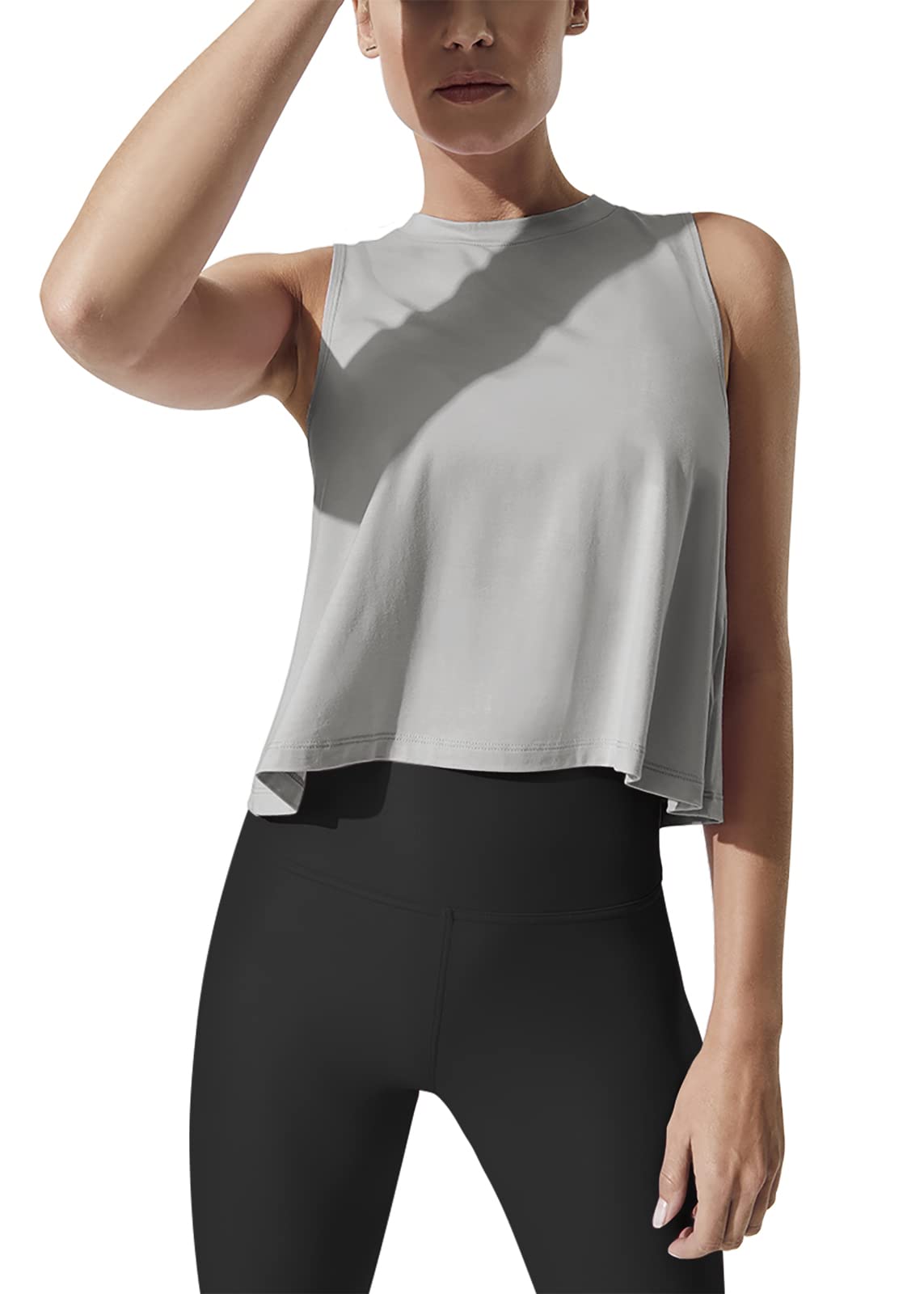 Mippo Women’s Flowy Cropped Workout Tank Top