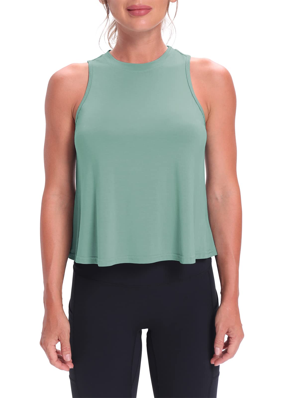 Mippo Women’s Flowy Cropped Workout Tank Top