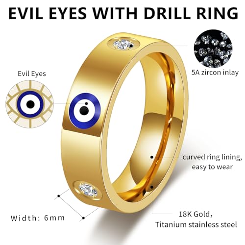 18K Gold Evil Eye Ring