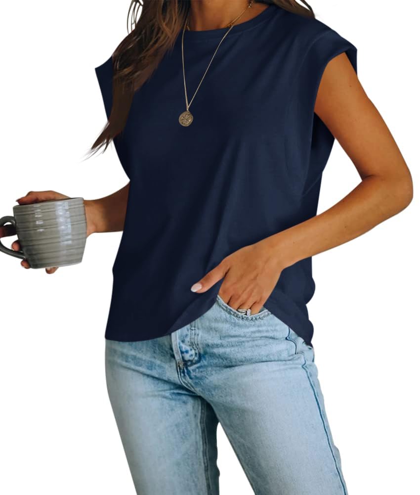 Women’s Cap Sleeve Crew Neck Tank Top