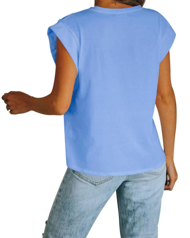 Women’s Cap Sleeve Crew Neck Tank Top