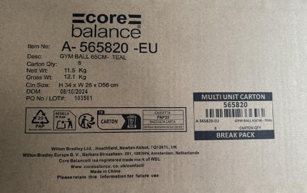 Exercise Ball – Anti-Burst, Slip-Resistant, with Pump