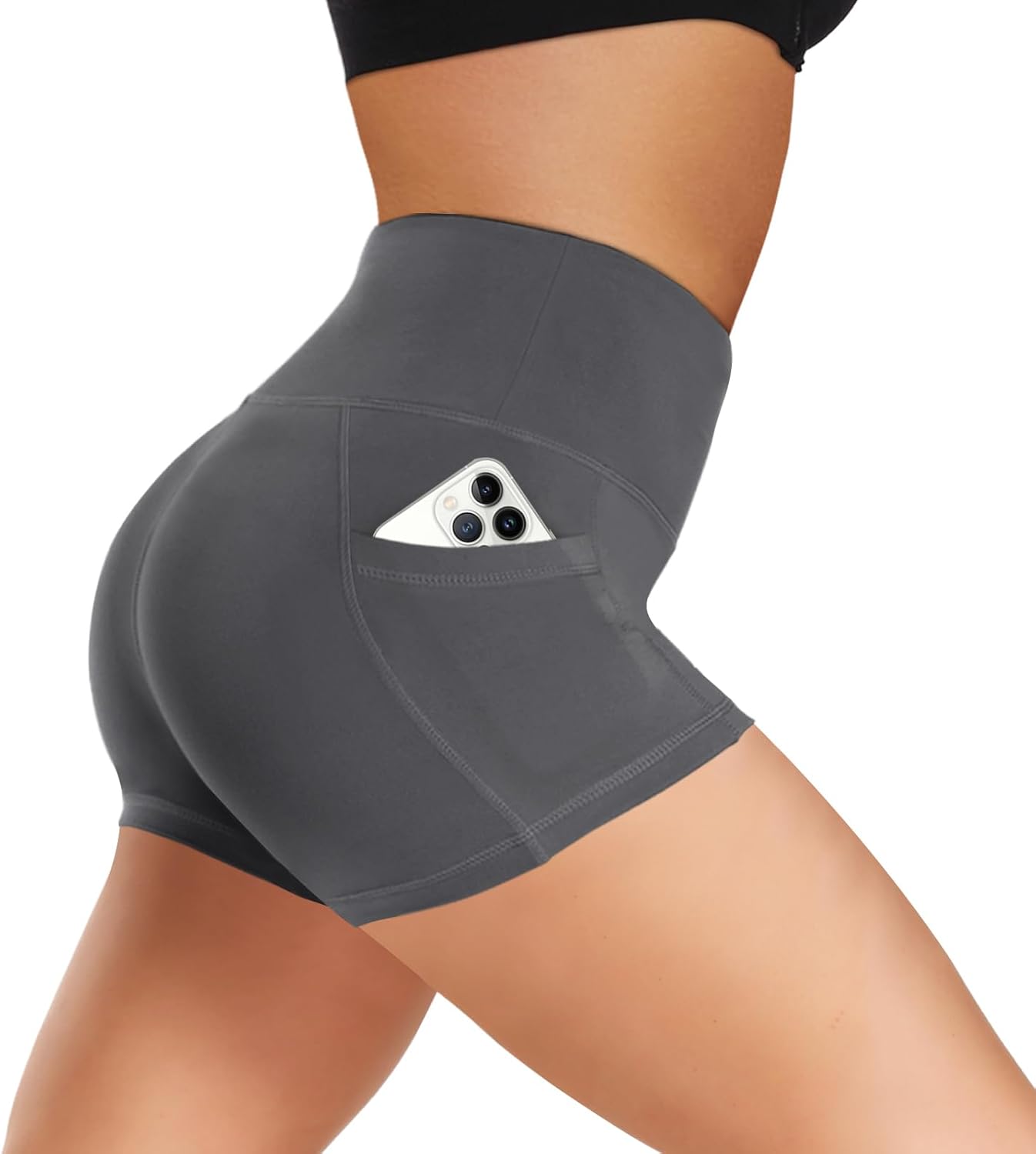 Women’s High-Waist Biker Shorts with Pockets