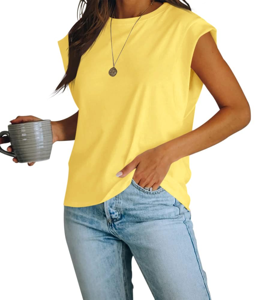 Women’s Cap Sleeve Crew Neck Tank Top