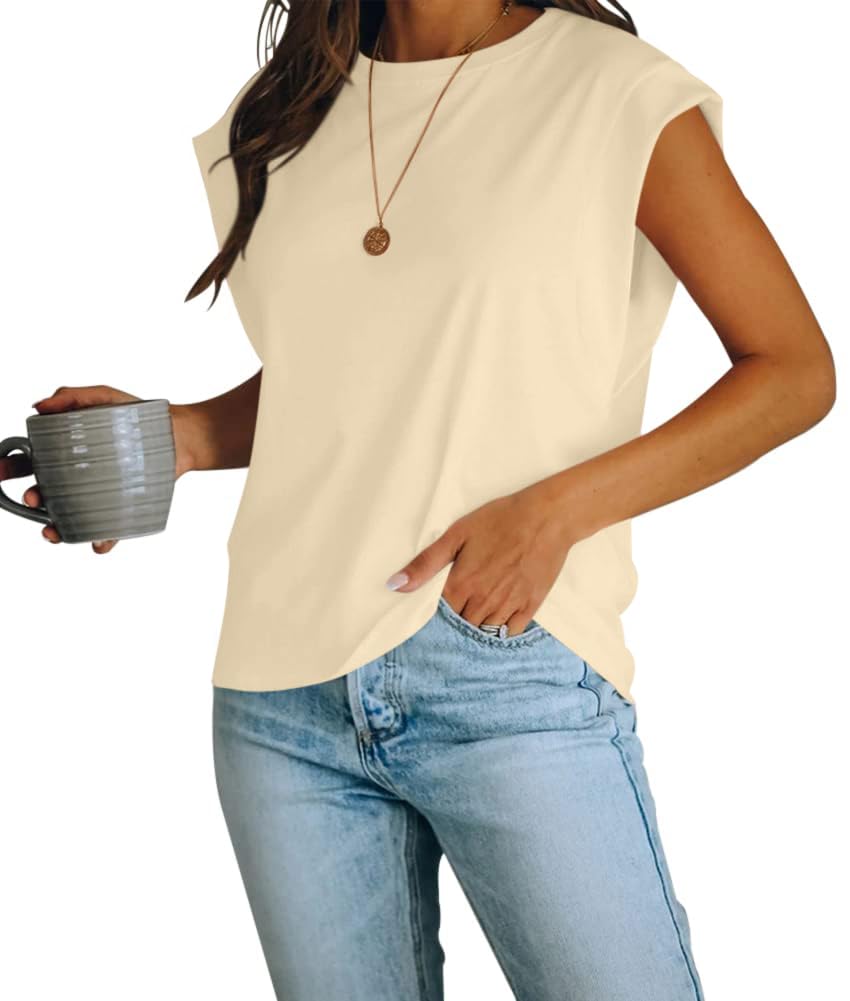 Women’s Cap Sleeve Crew Neck Tank Top