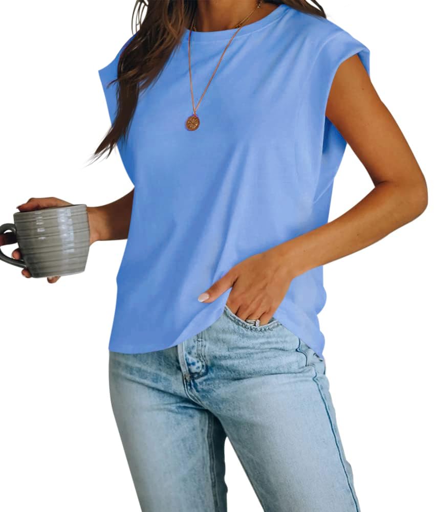 Women’s Cap Sleeve Crew Neck Tank Top