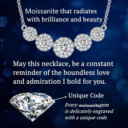 Moissanite Smile Pendant Necklace for Women