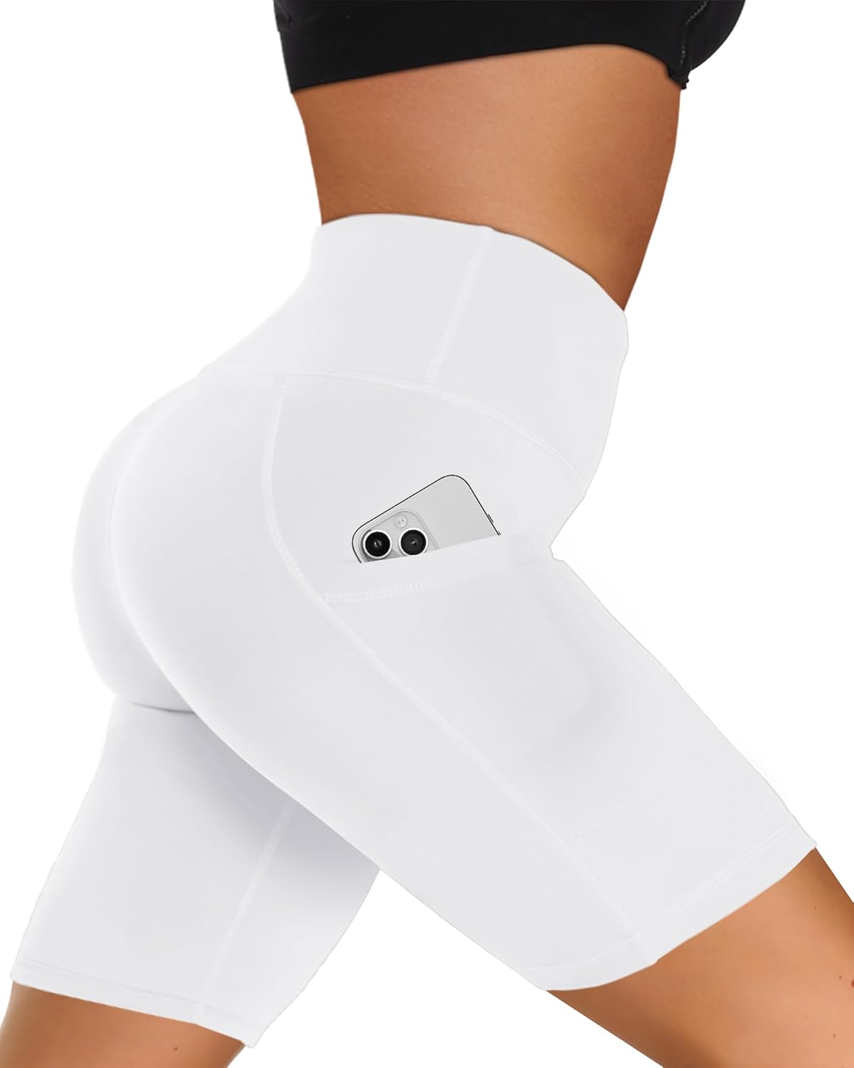 Women’s High-Waist Biker Shorts with Pockets