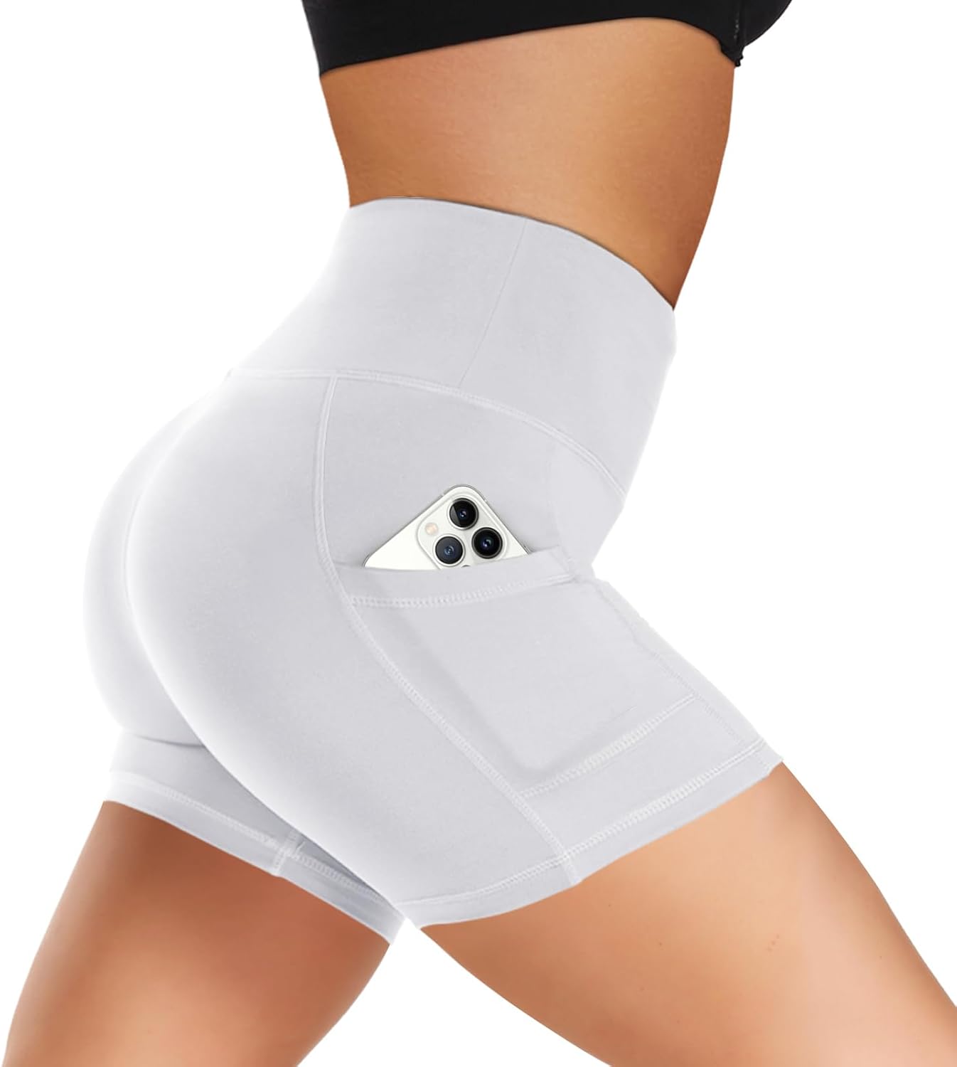 Women’s High-Waist Biker Shorts with Pockets