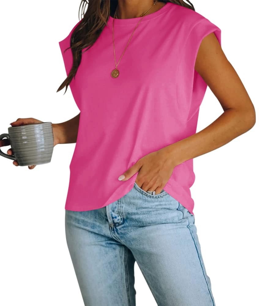Women’s Cap Sleeve Crew Neck Tank Top
