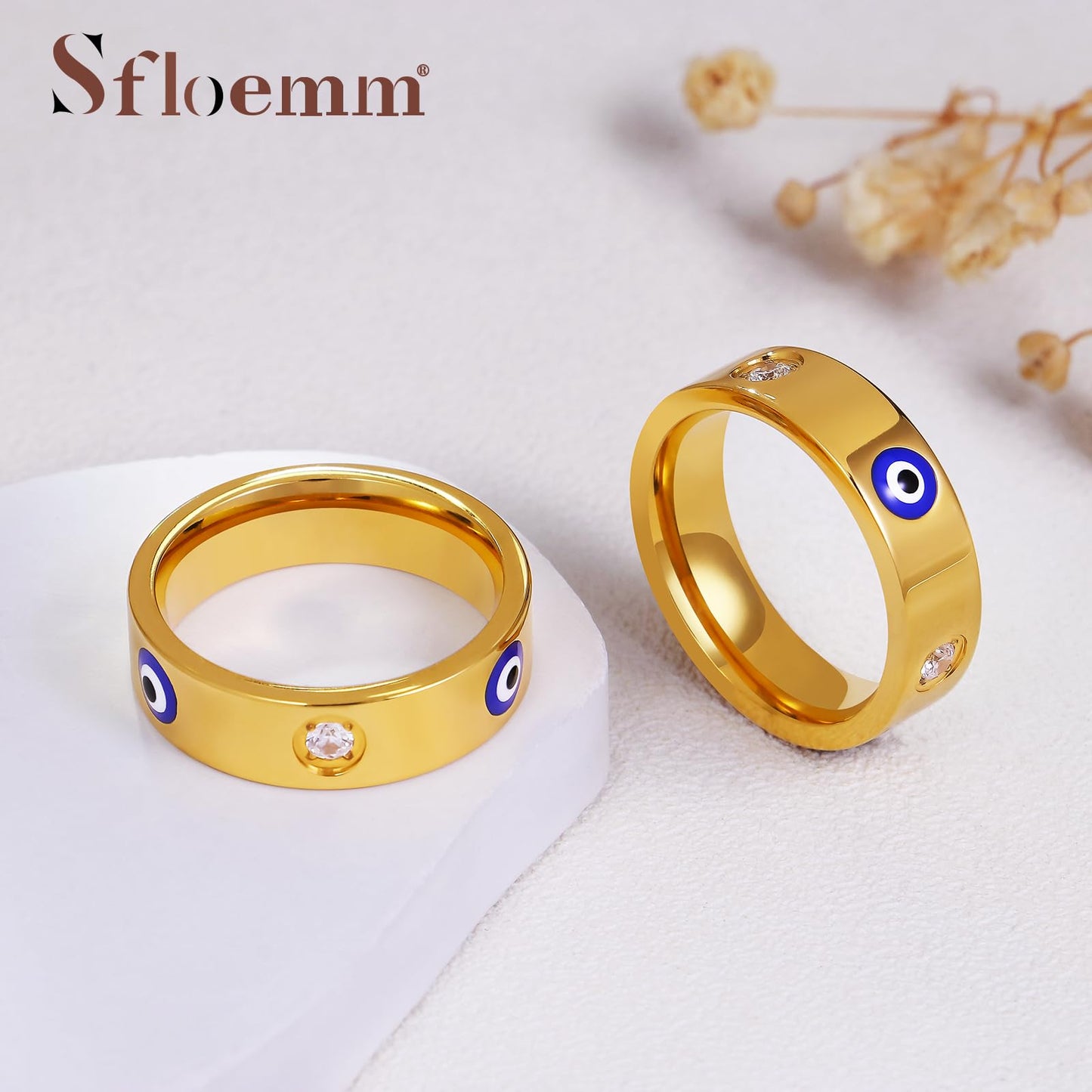 18K Gold Evil Eye Ring