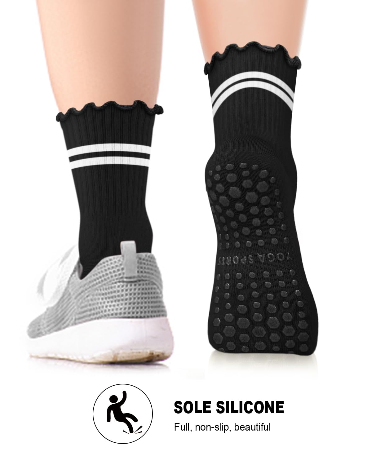 6 Pairs Women’s Non-Slip Pilates & Yoga Socks