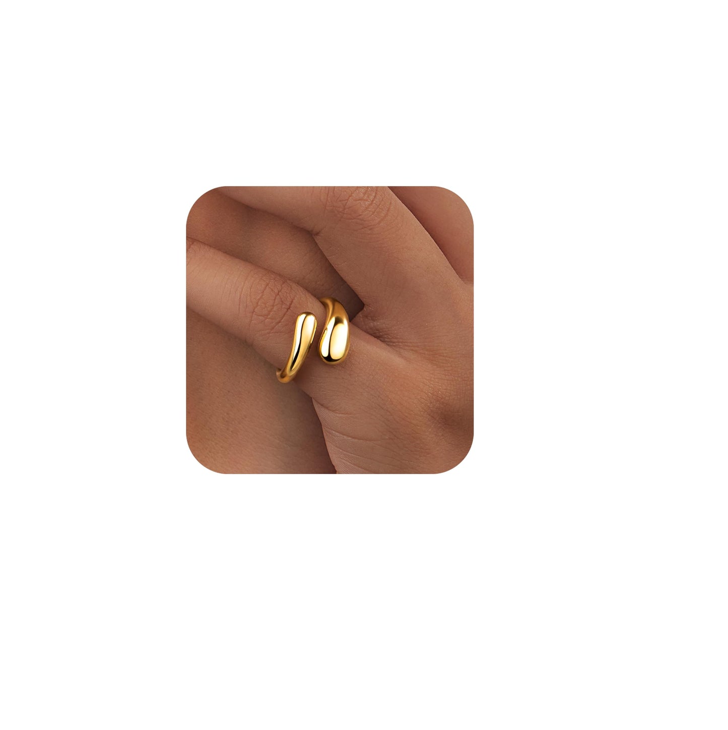 Gold Chunky Adjustable Rings