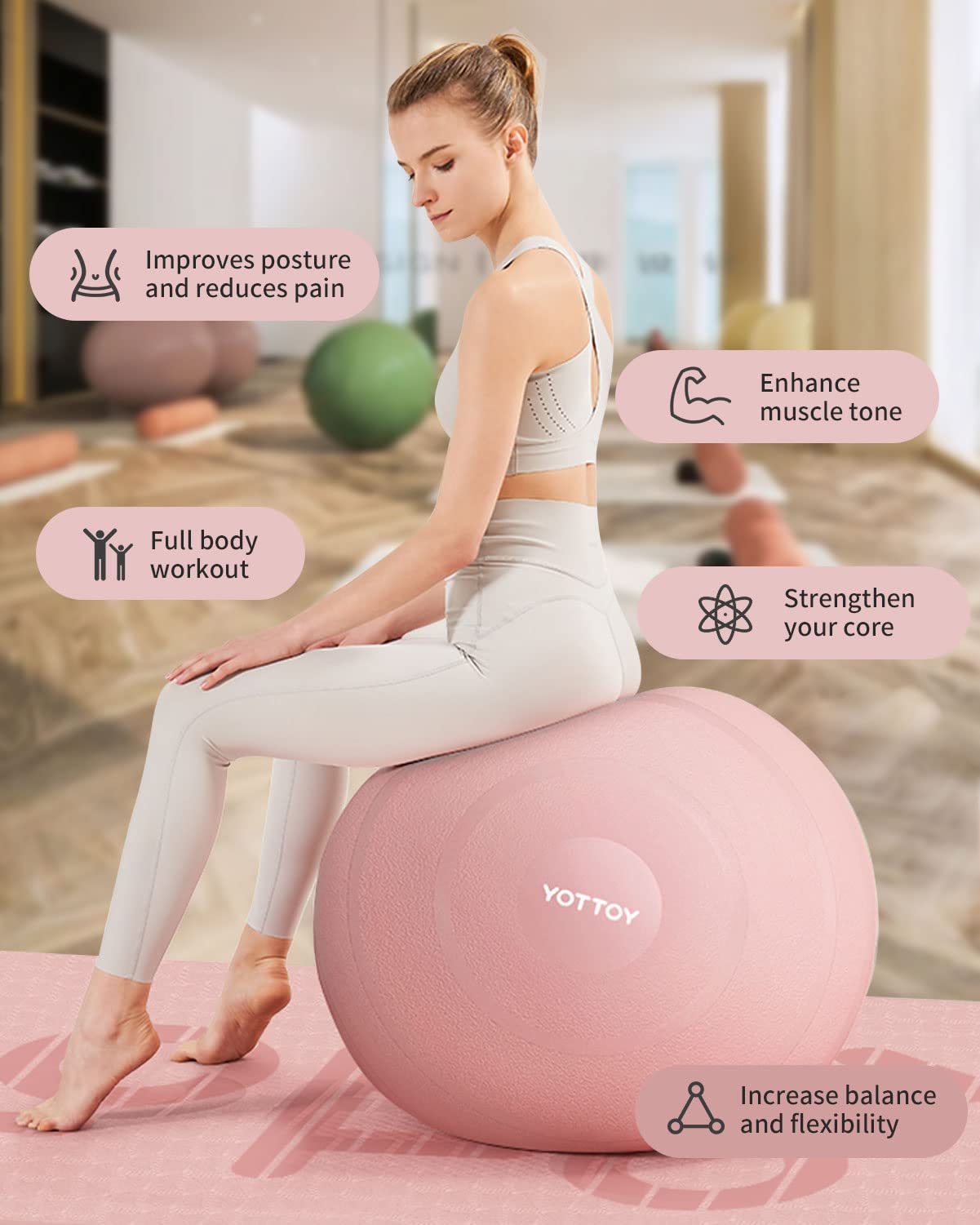 YOTTOY Anti-Burst Exercise Ball