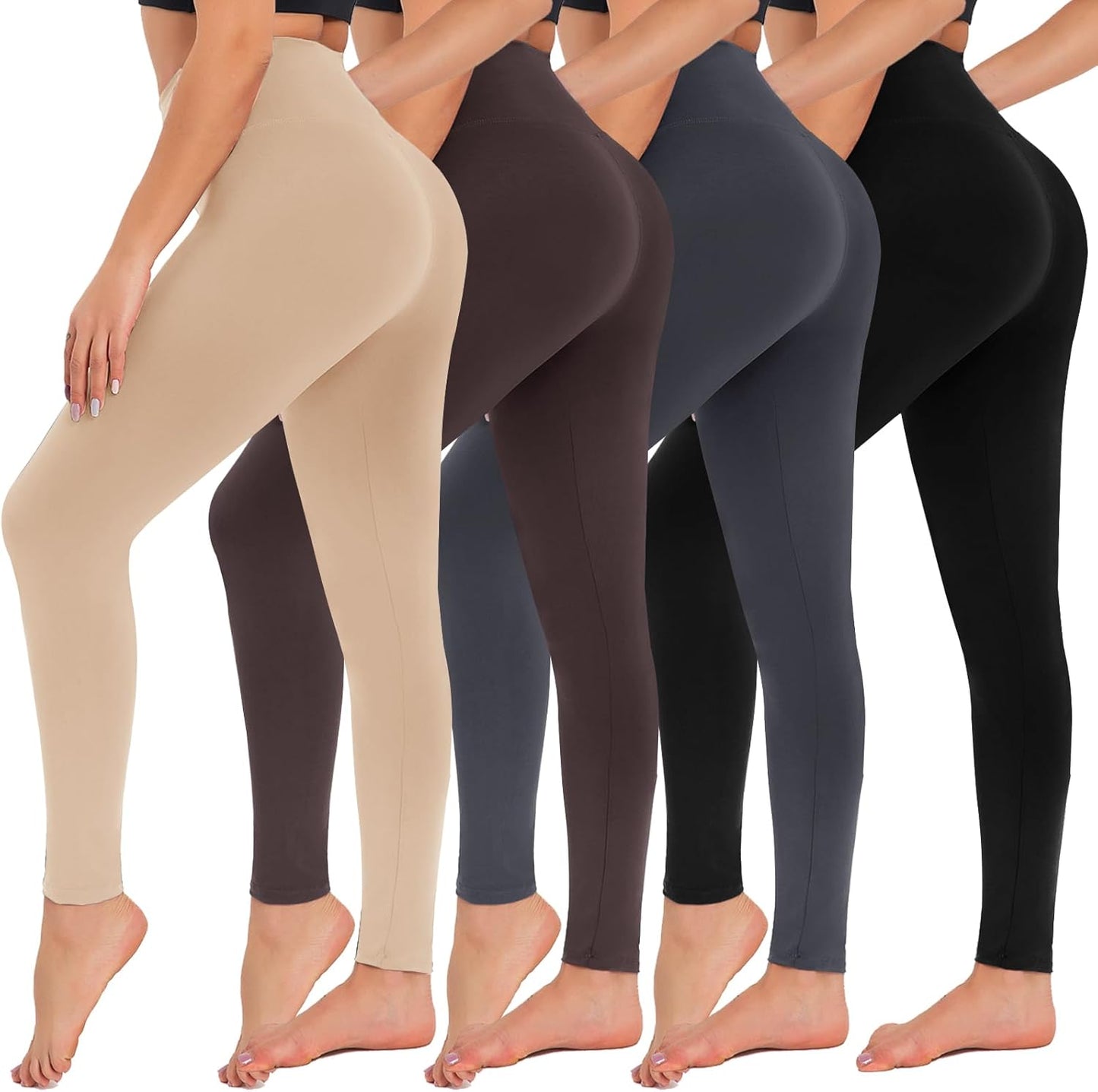 CAMPSNAIL 4-Pack Women’s High Waisted Leggings