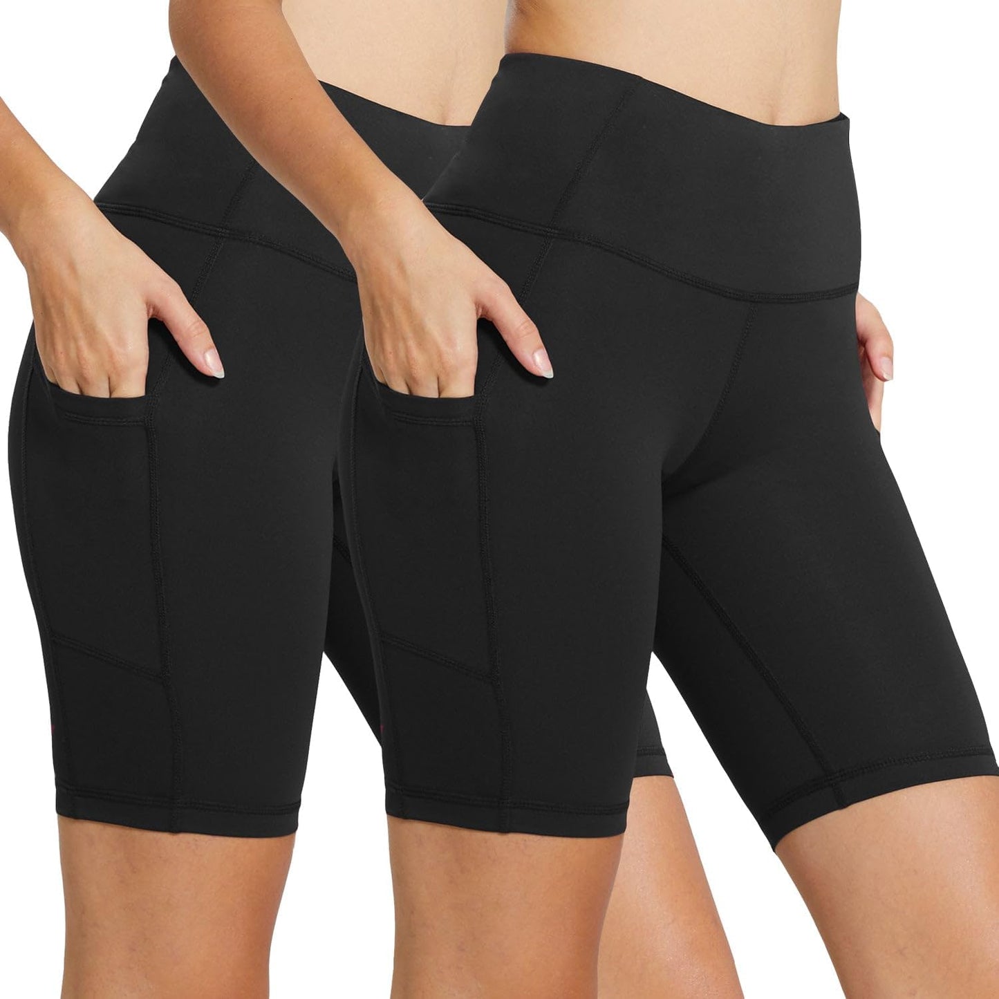 Baleaf Women’s High-Waist Biker Shorts with Pockets