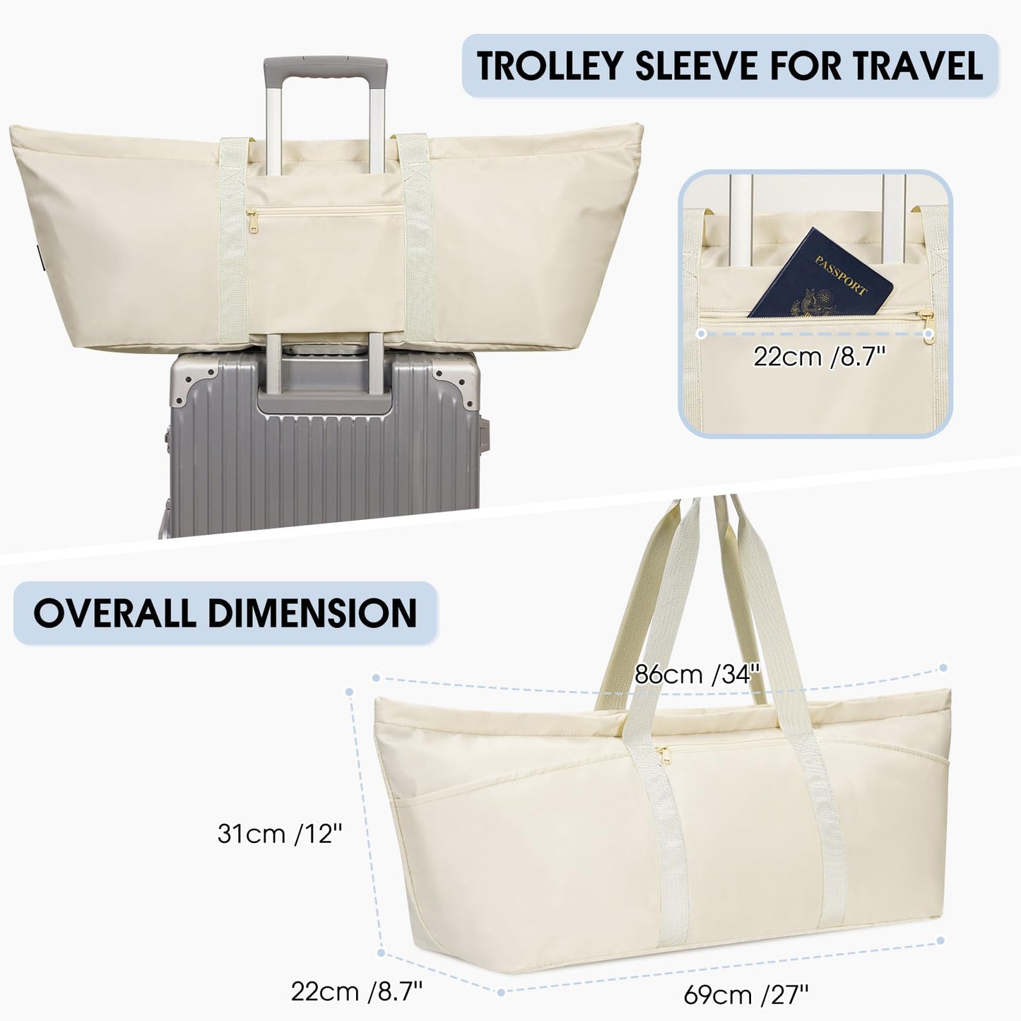 Large Yoga Mat Bag with Shoe & Wet Pocket