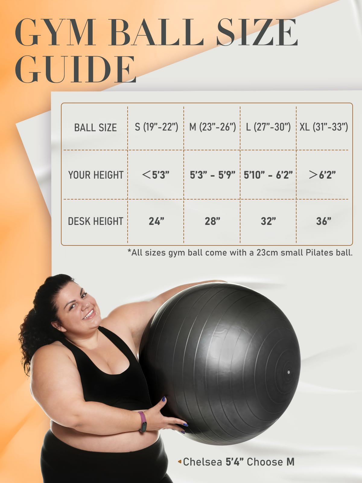Yoga Ball with Pump – 4 Sizes for Fitness & Therapy