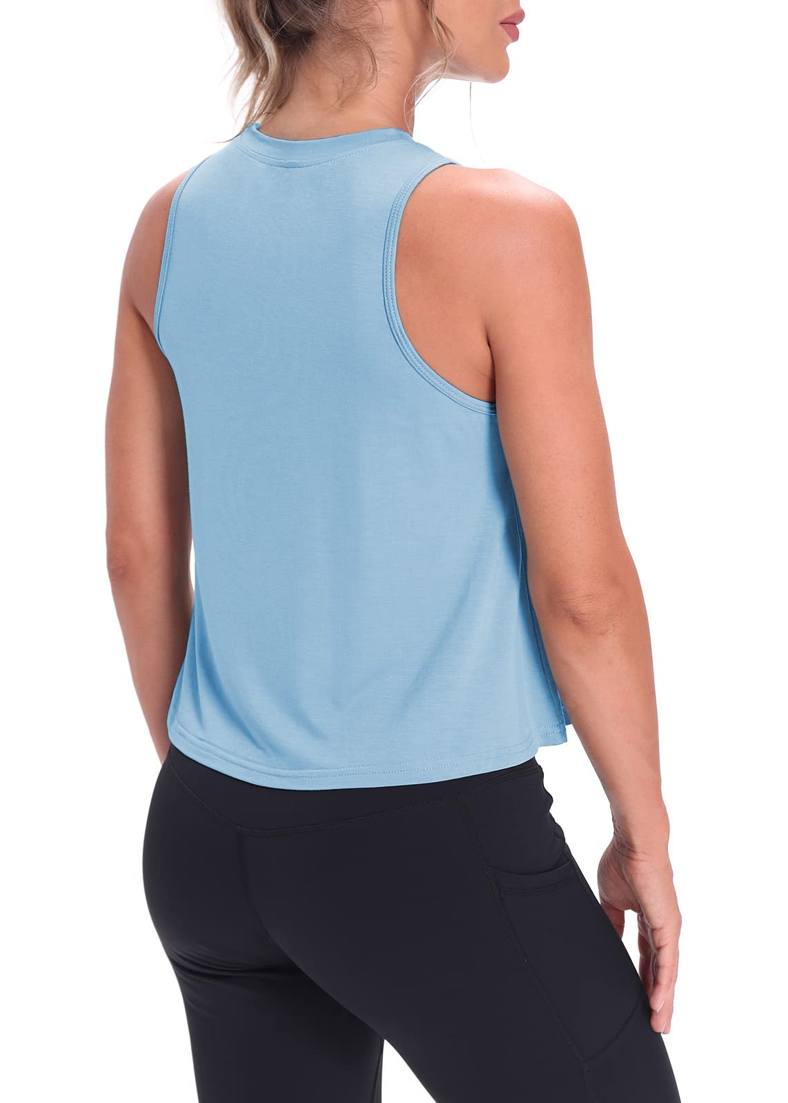 Mippo Women’s Flowy Cropped Workout Tank Top