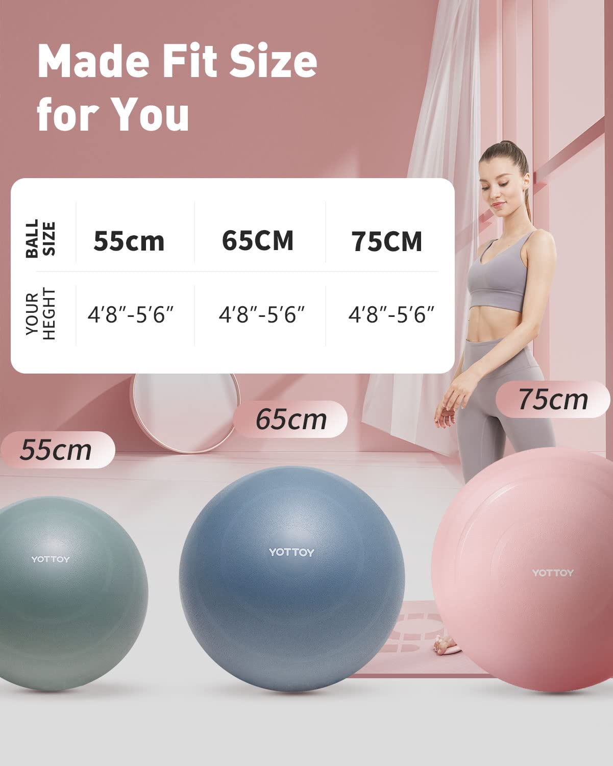YOTTOY Anti-Burst Exercise Ball