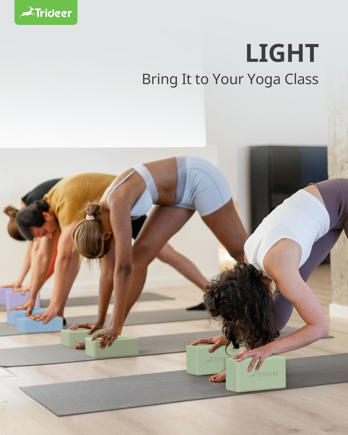 Trideer Yoga Blocks 2-Pack – Non-Slip Foam