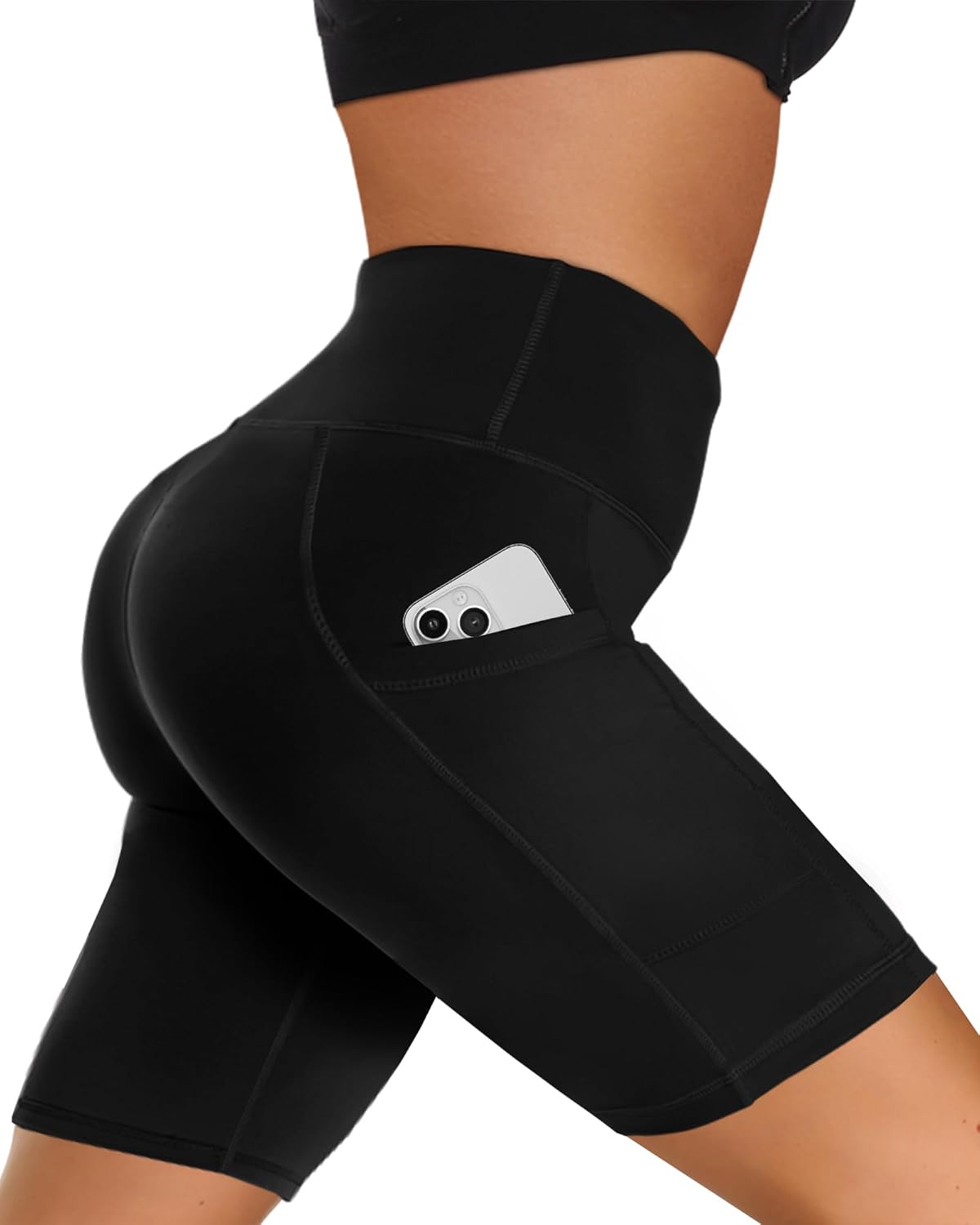 Women’s High-Waist Biker Shorts with Pockets