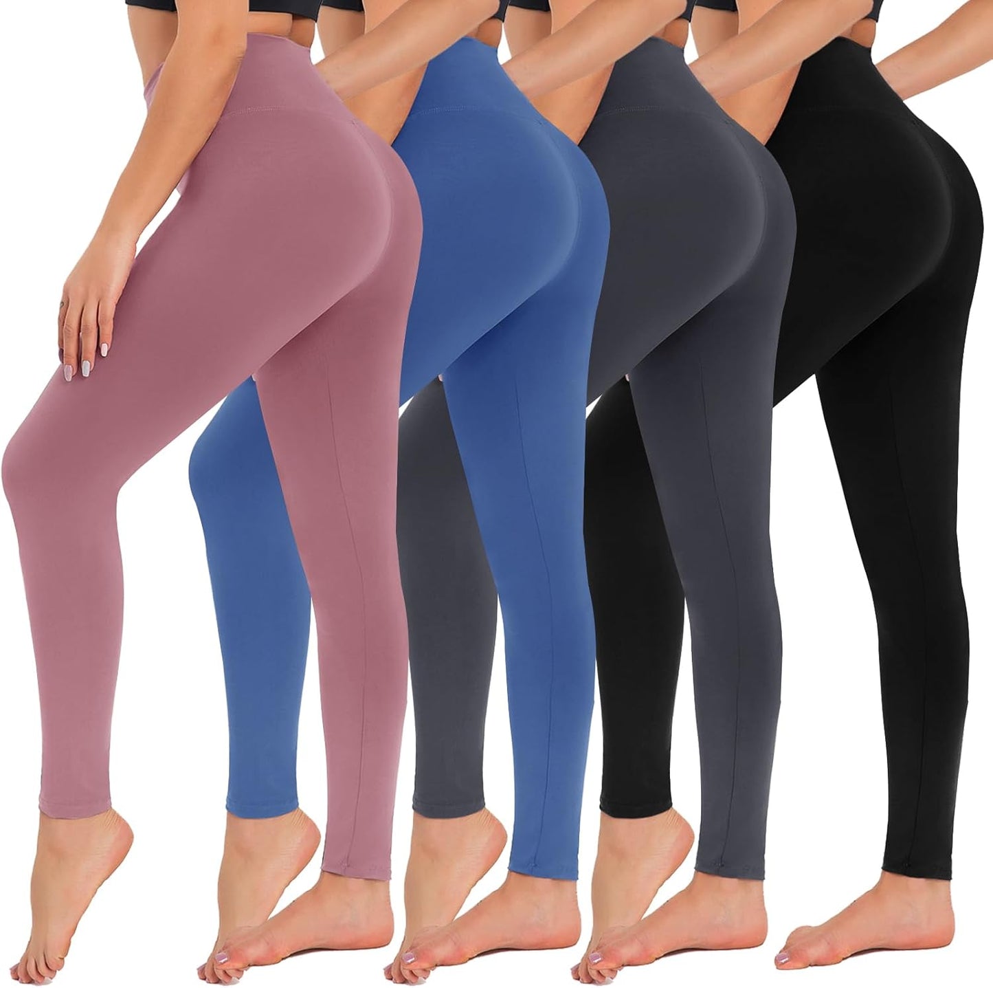 CAMPSNAIL 4-Pack Women’s High Waisted Leggings