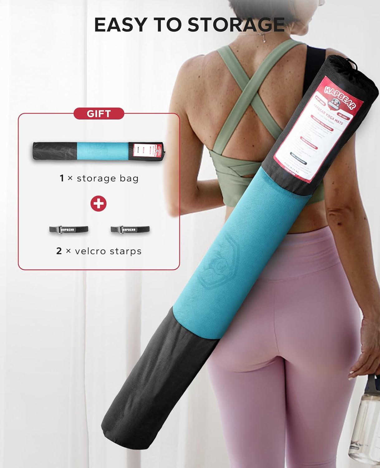 HAPBEAR Extra-Large Non-Slip Yoga & Exercise Mat
