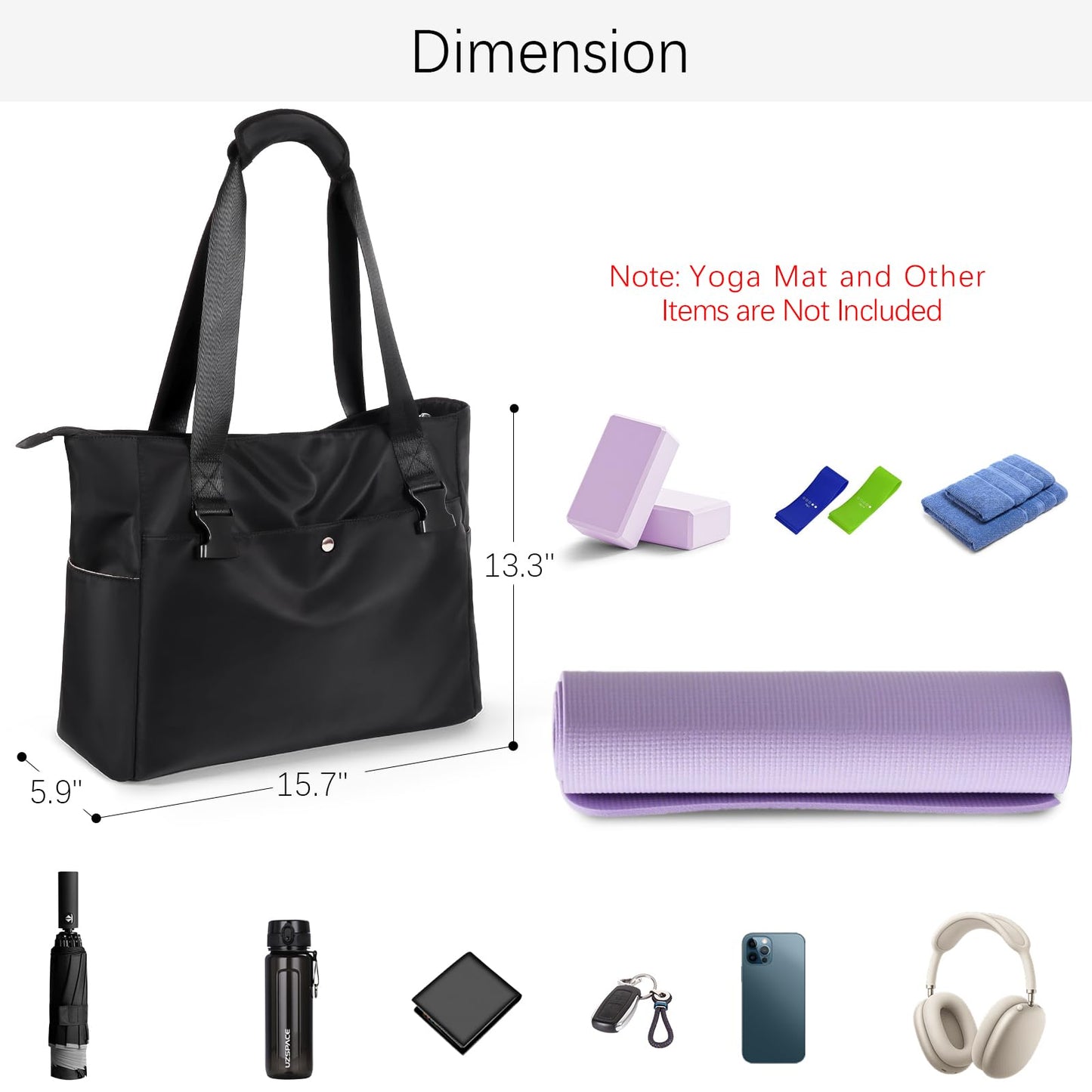 Yoga Mat Bag with Multi Pockets & Carrier Strap