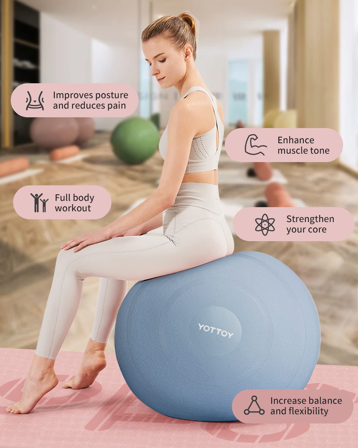 YOTTOY Anti-Burst Exercise Ball
