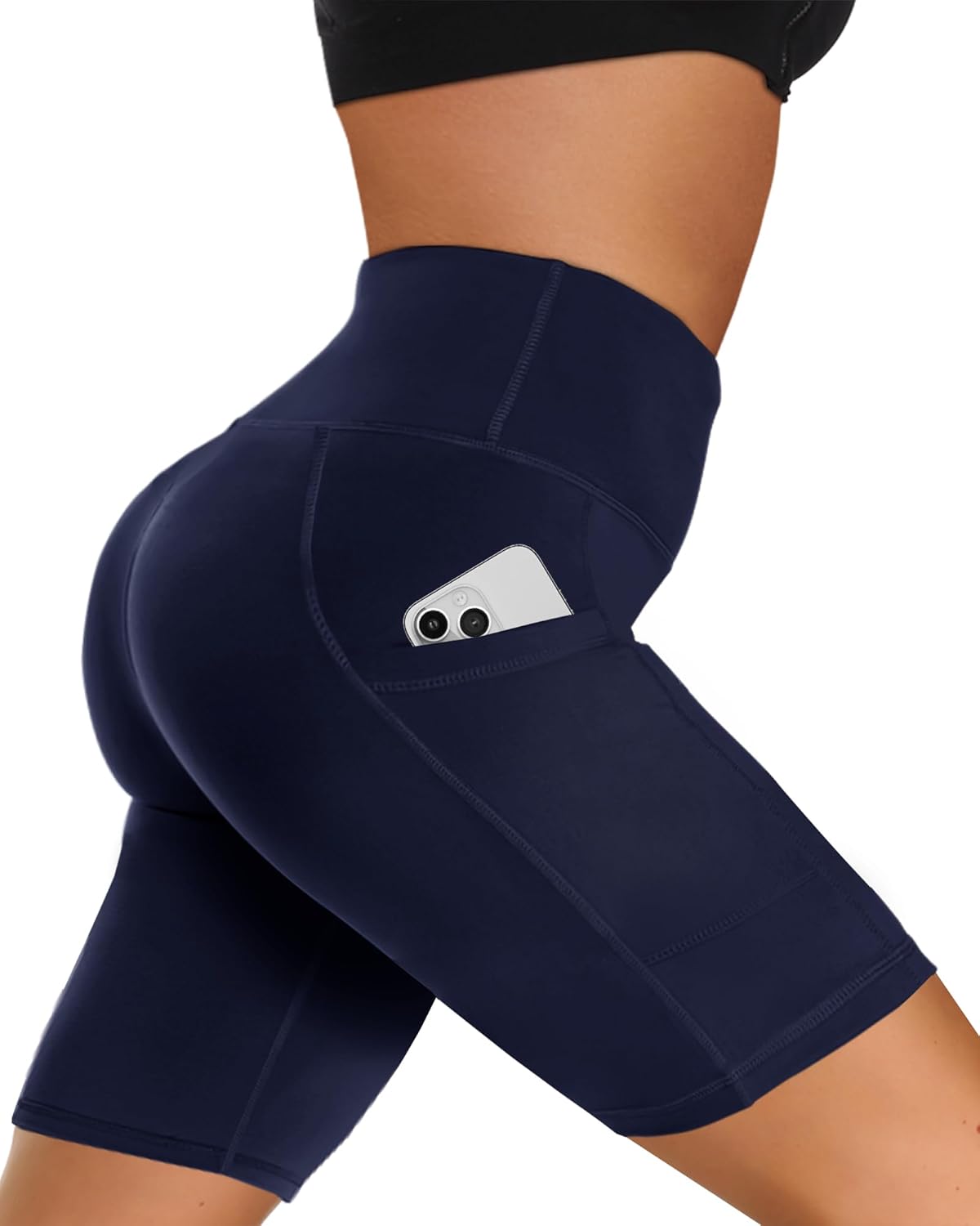 Women’s High-Waist Biker Shorts with Pockets