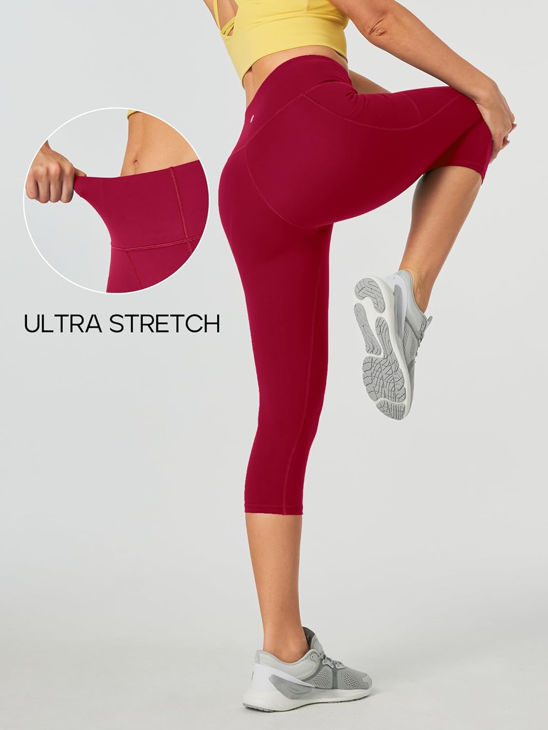 Heathyoga Women’s Capri Leggings with Pockets