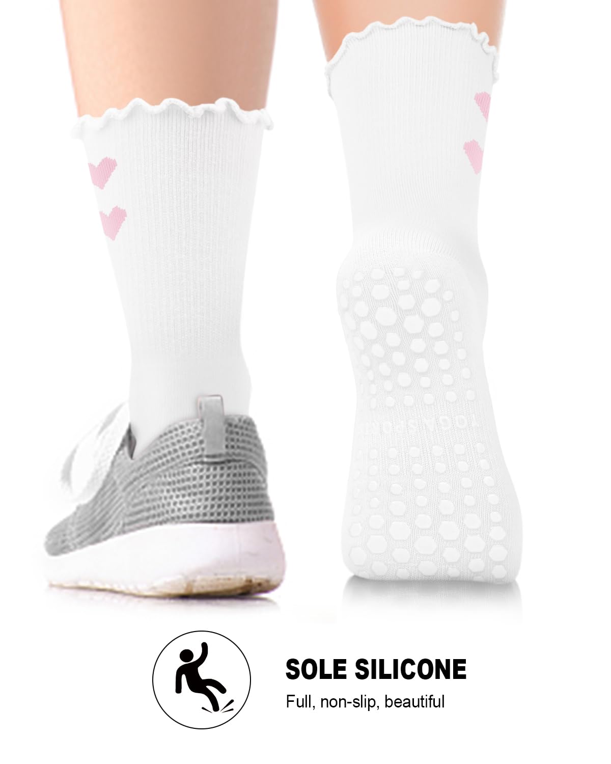 6 Pairs Women’s Non-Slip Pilates & Yoga Socks