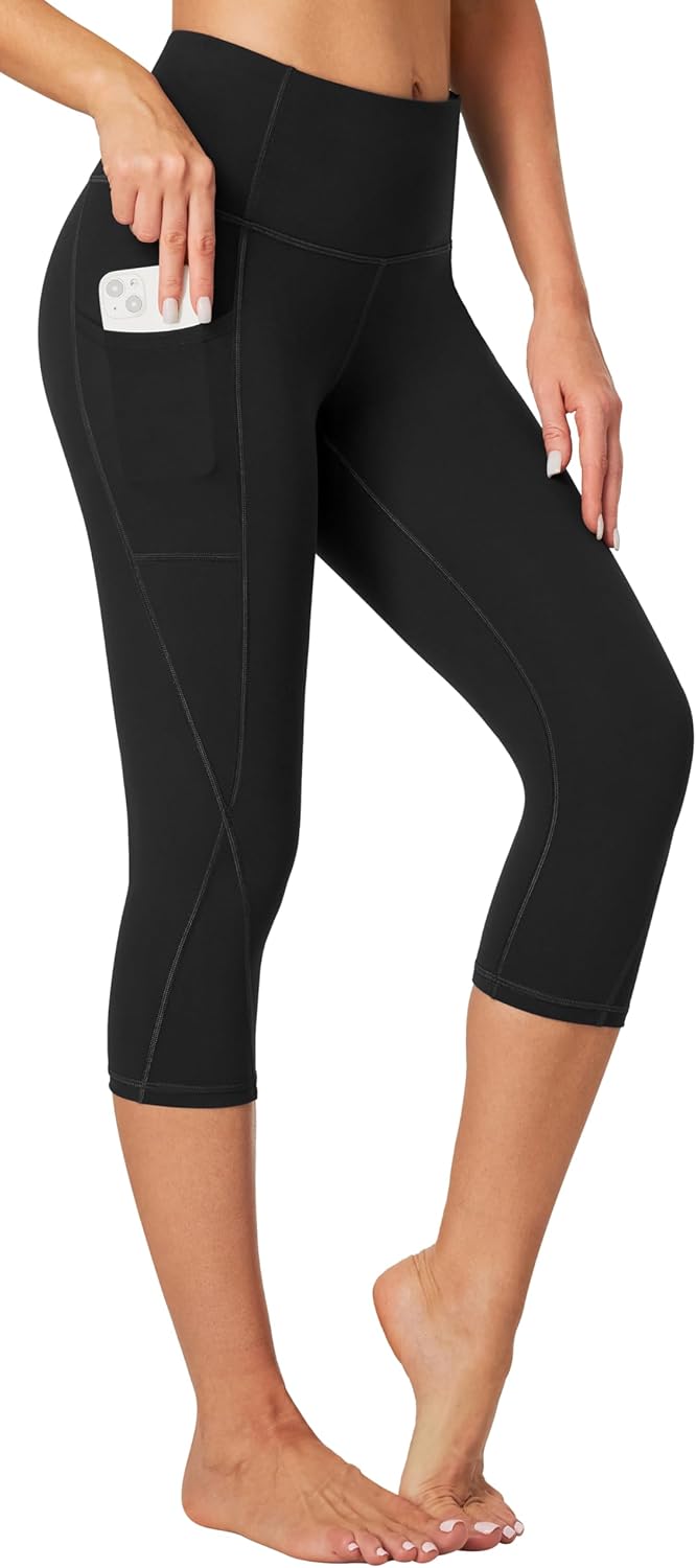 Heathyoga Women’s Capri Leggings with Pockets