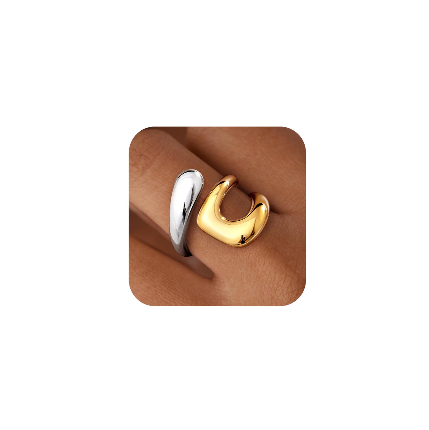 Gold Chunky Adjustable Rings