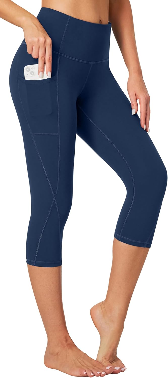 Heathyoga Women’s Capri Leggings with Pockets