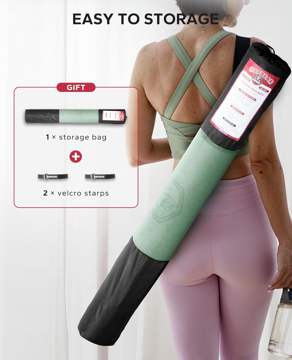 HAPBEAR Extra-Large Non-Slip Yoga & Exercise Mat