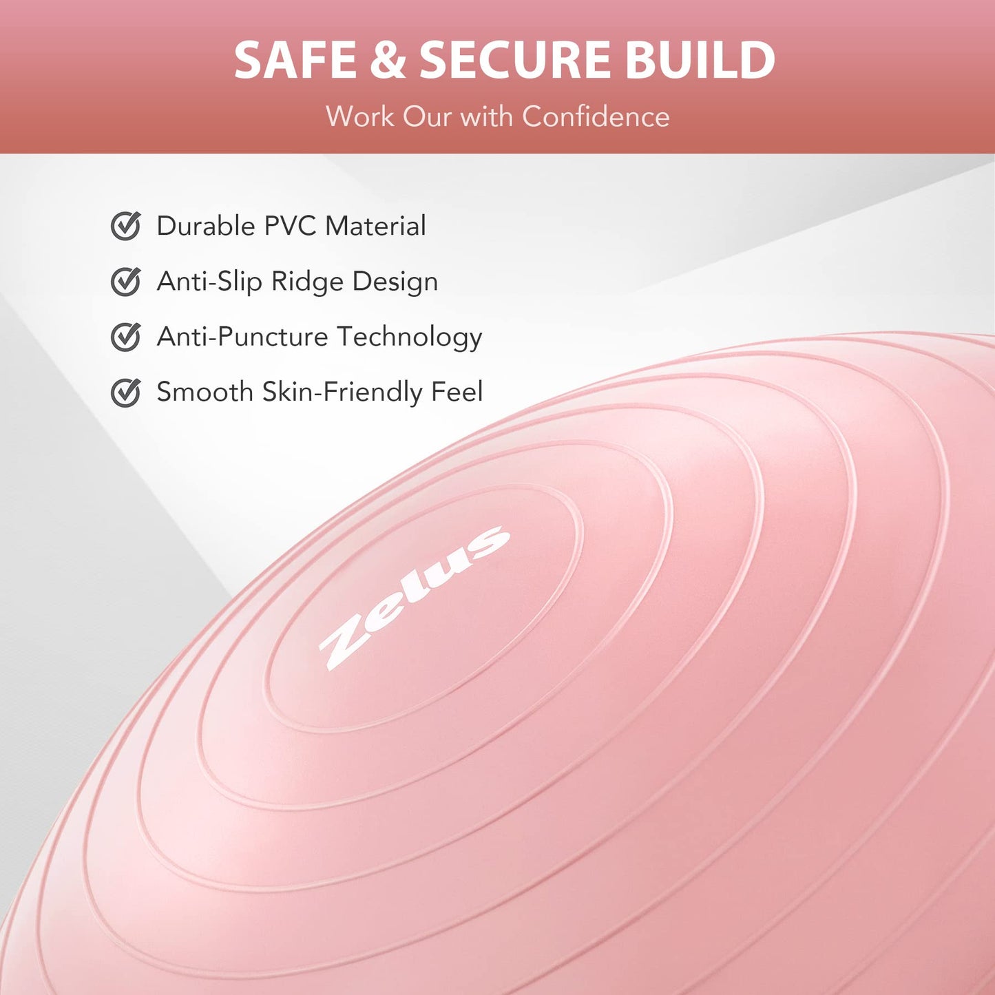 ZELUS Balance Ball Trainer with Resistance Bands