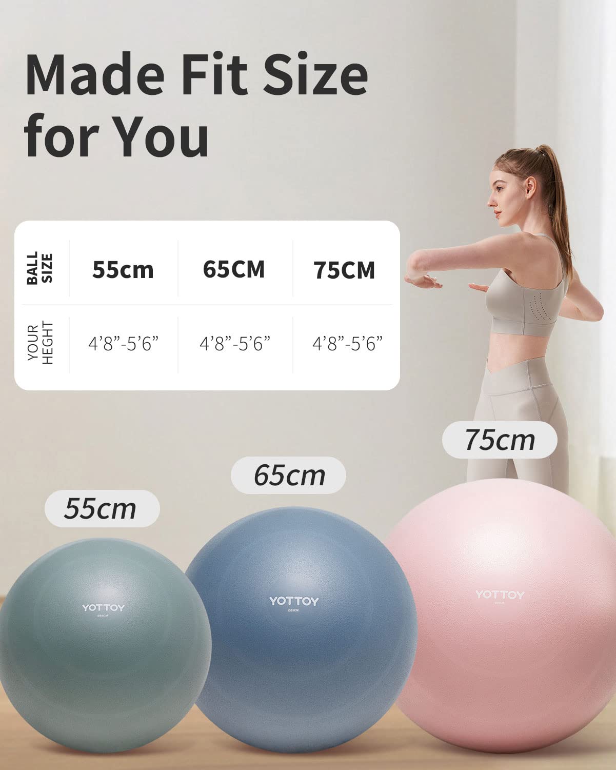 YOTTOY Anti-Burst Exercise Ball