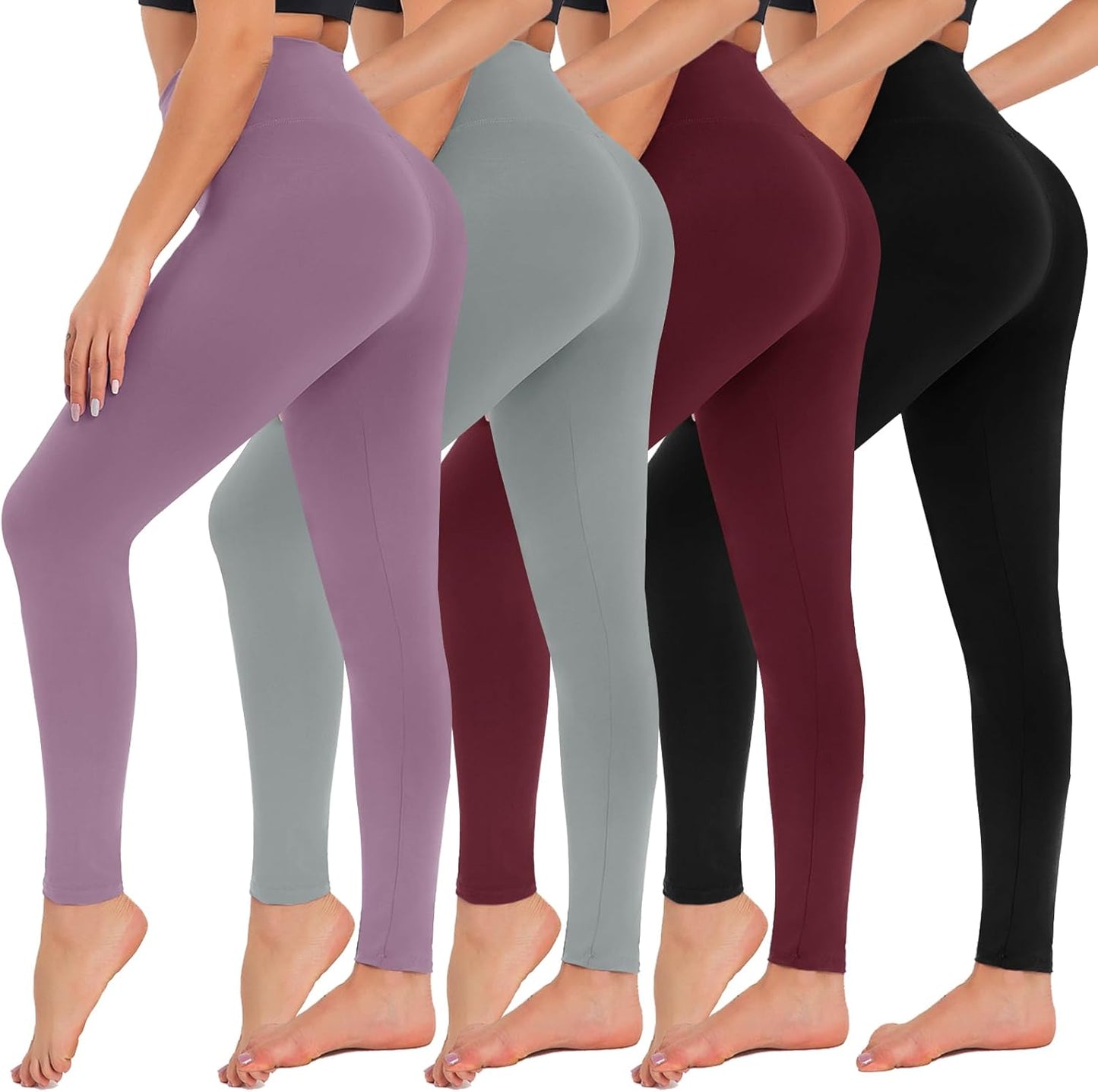 CAMPSNAIL 4-Pack Women’s High Waisted Leggings