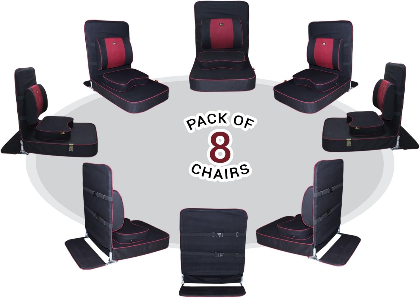 Extra Large Meditation Chair, Black (8-Pack)