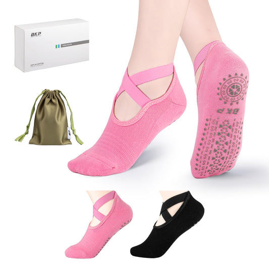 BKP Non-Slip Yoga & Pilates Grip Socks for Women