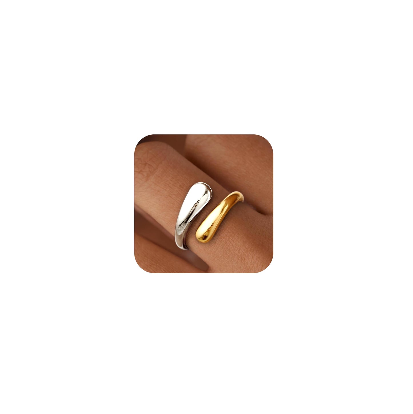 Gold Chunky Adjustable Rings
