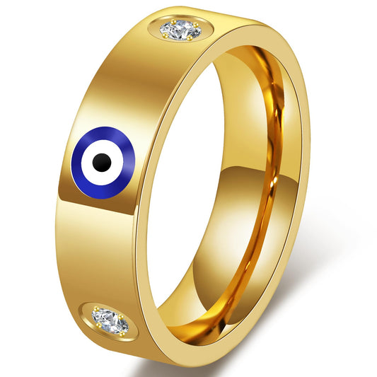 18K Gold Evil Eye Ring