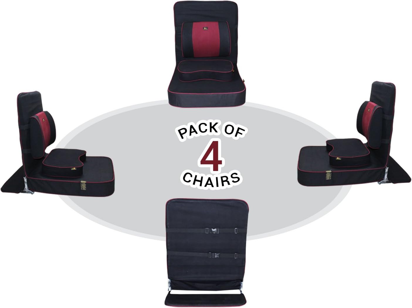 Extra Large Meditation Chair, Black (4-Pack)