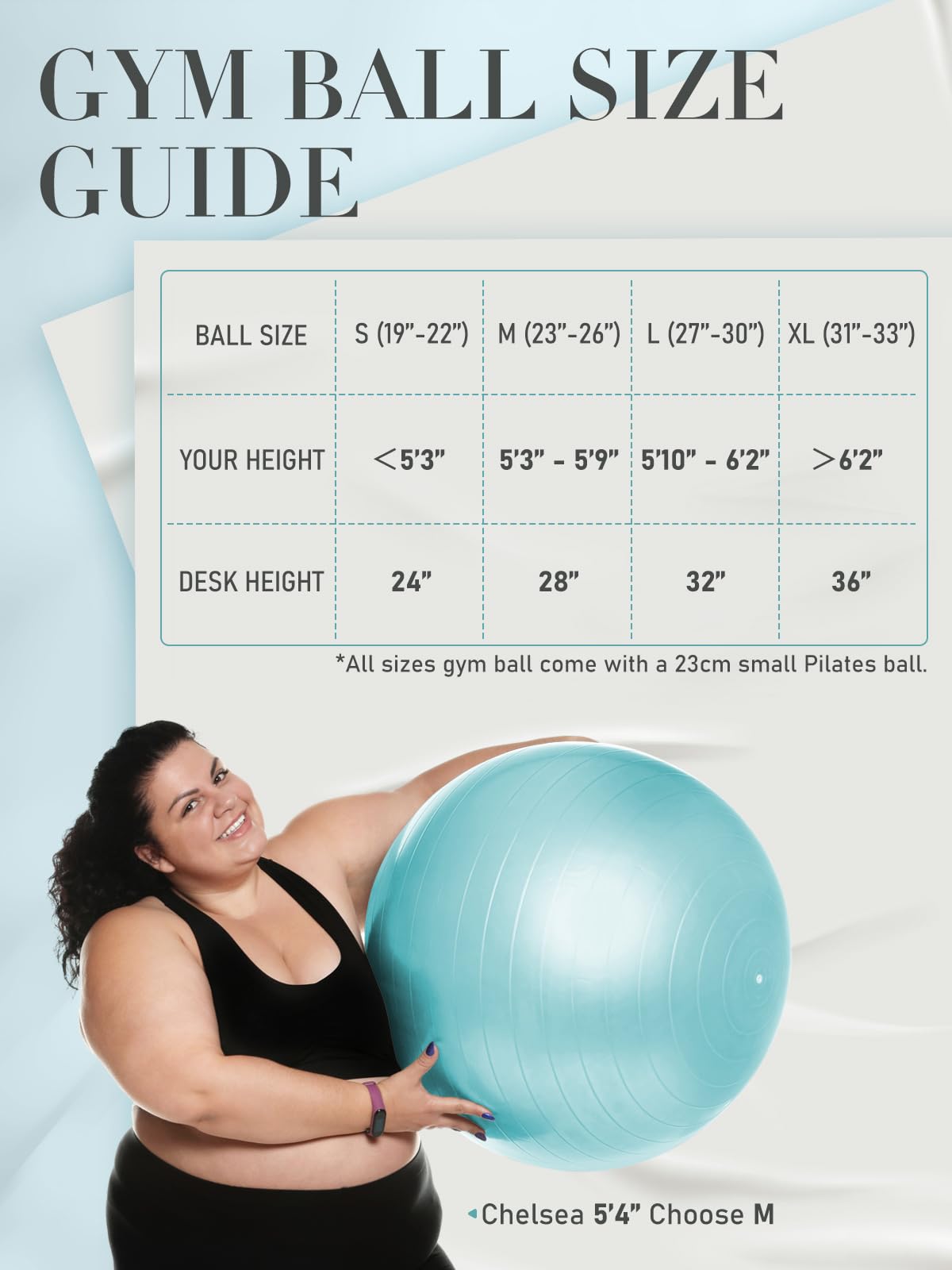 Yoga Ball with Pump – 4 Sizes for Fitness & Therapy